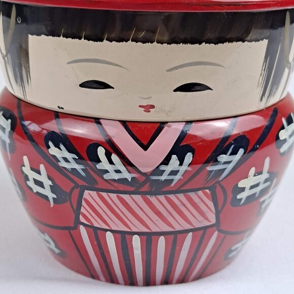 Vintage Kokeshi Lacquerware Bento Box - Picture 2 of 12